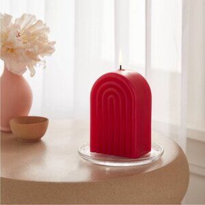 COPY - New opal house dark pink rainbow shaped pillar candle